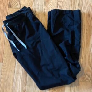 Figs Women’s Bootcut Black Scrubs with Gray Drawstring